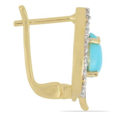 BUY 925 SILVER GOLD PLATED BLUE TURQUOISE HALO EARRINGS – BULK WHOLESALE SUPPLIER USA | JEWELPIN